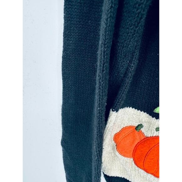 All Points Cardigan Zip Novelty Sweater Womens L Autumn Halloween Fall Pumpkin - Picture 6 of 10